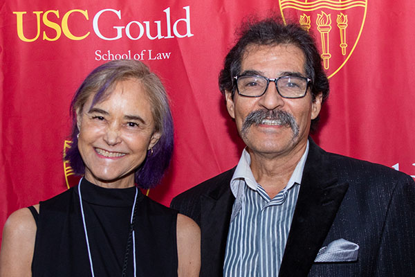 Terry Solís, with husband David Flores (JD 1981), was inspired to create a scholarship endowment to memorialize the impact of her father, Francisco “Frank” Solís (JD 1949) on her life and work.
